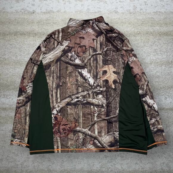 Vintage Mossy Oak Hunting Camo Jacket Polyester Quarter Zip Woodland 90s - Picture 2 of 3